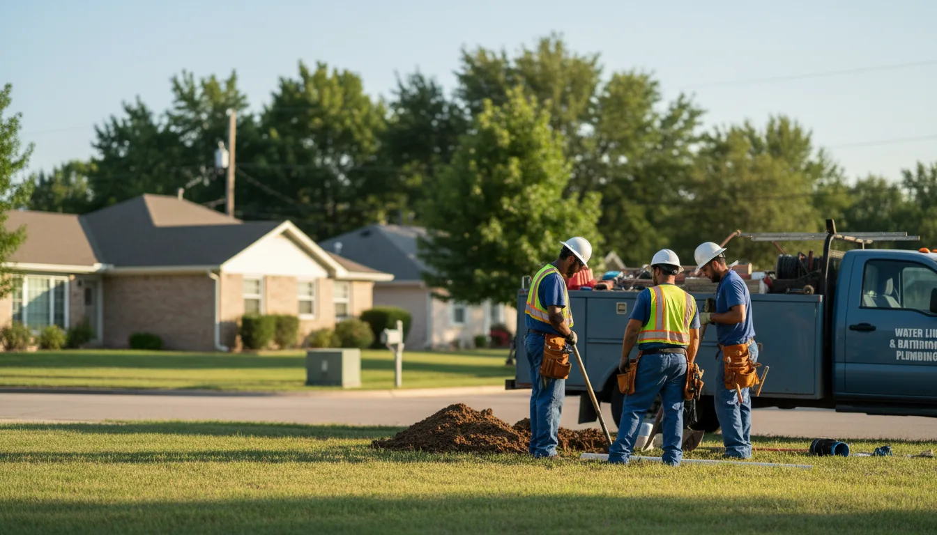 Residential water line and bathroom plumbing service in Fair Oaks, IN
